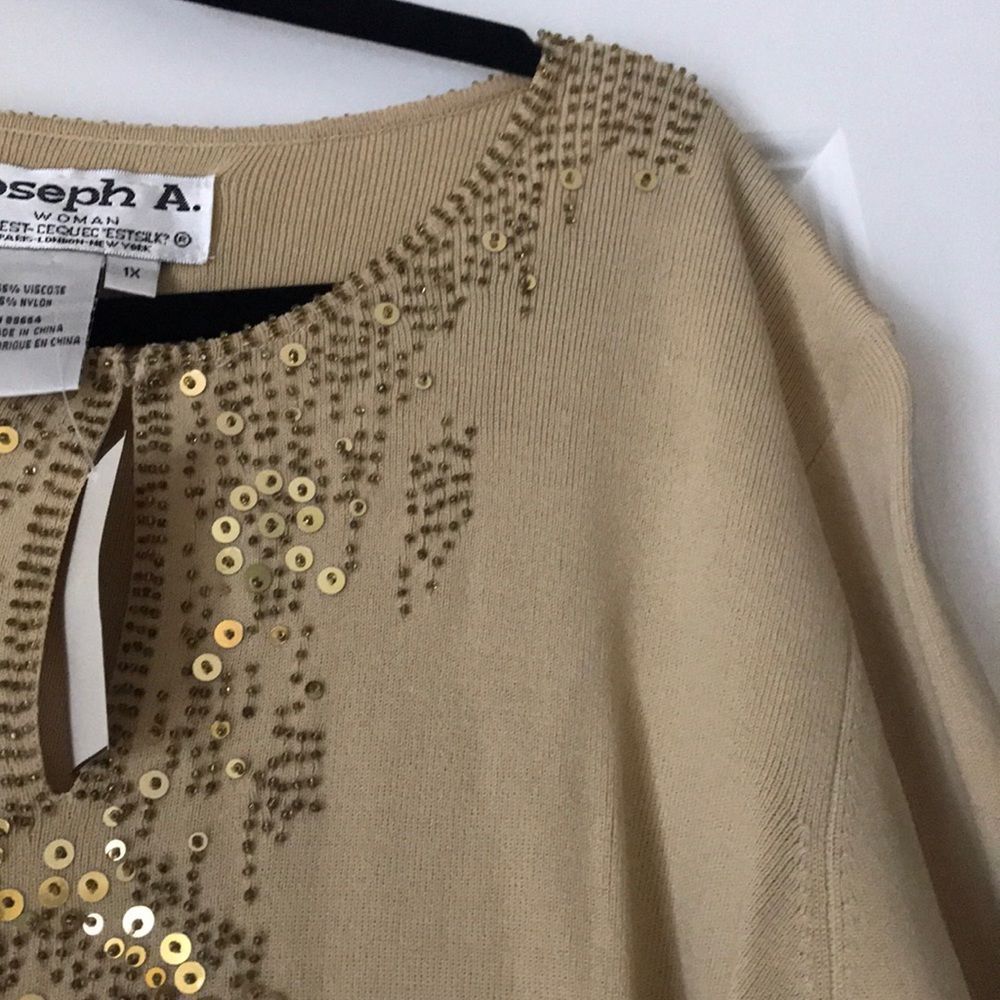 Joseph A. Women’s gold sweater top - size 1x - Picture 7 of 7
